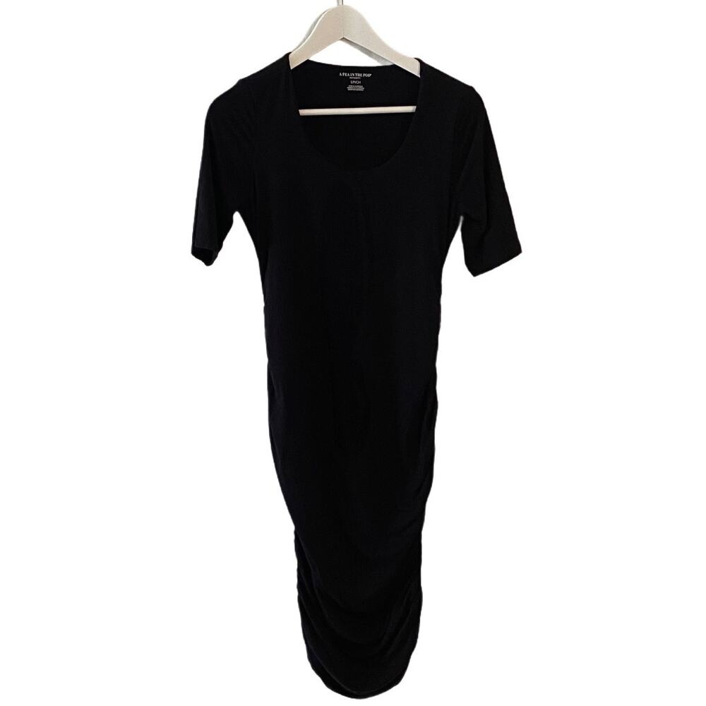 Pea In The Pod Maternity Midi Black Dress Size S EUC - Picture 2 of 5